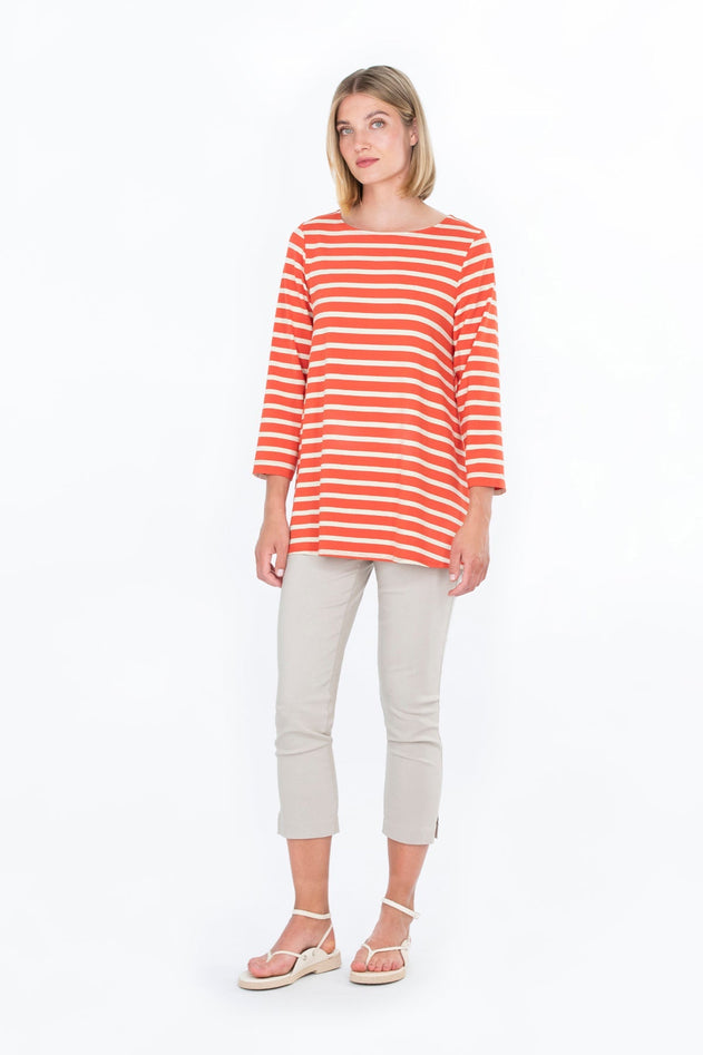 Hiekka Striped Tunic Burnt Orange