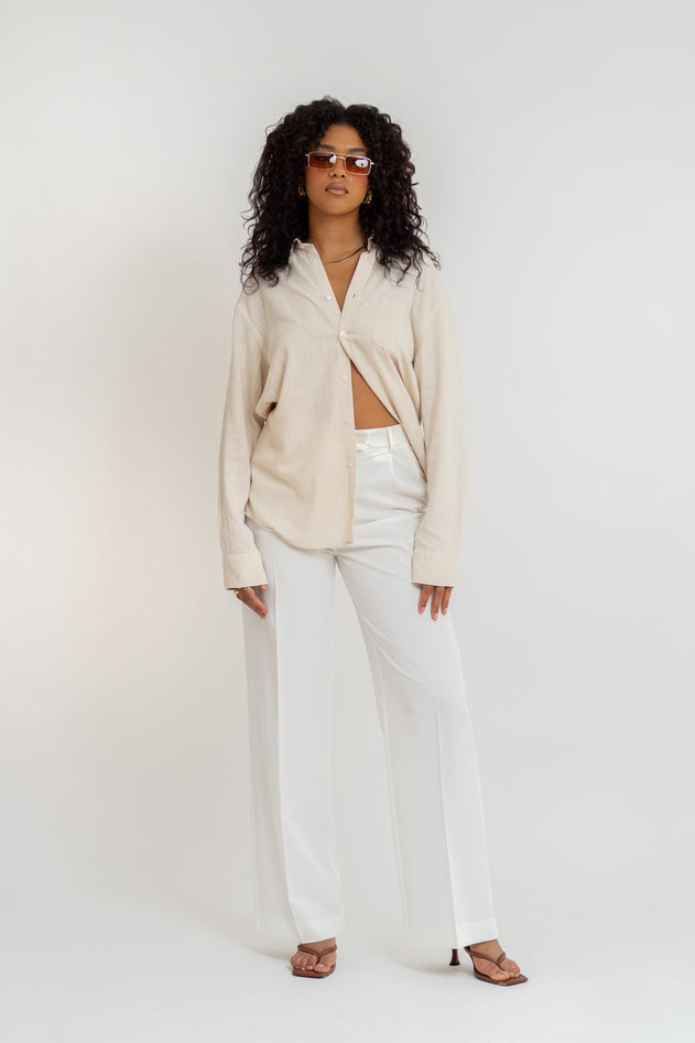 Miles Viskoosipellava Paita Beige