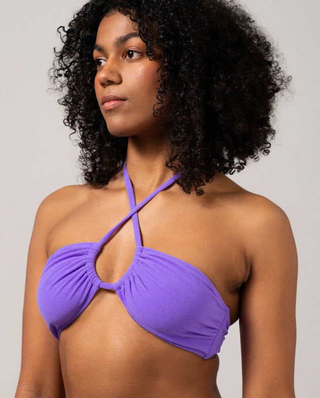 Strappy Bandeau Bikini Top Electric Lilac