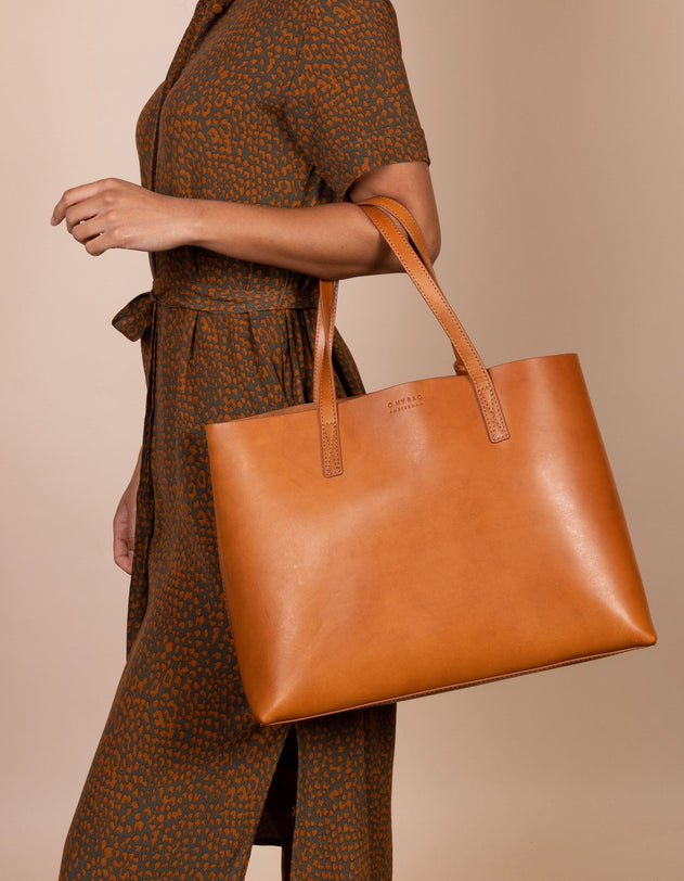 Sam Classic Leather Shopper Bag Cognac