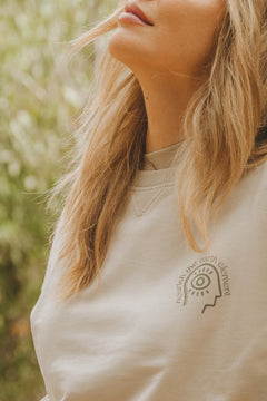 Women's Trendsplant x Equilibrium Face Sweater Ivory