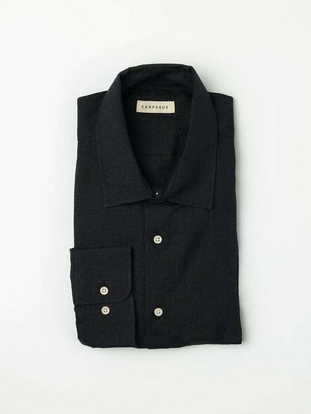 Verzasca Linen Shirt Black