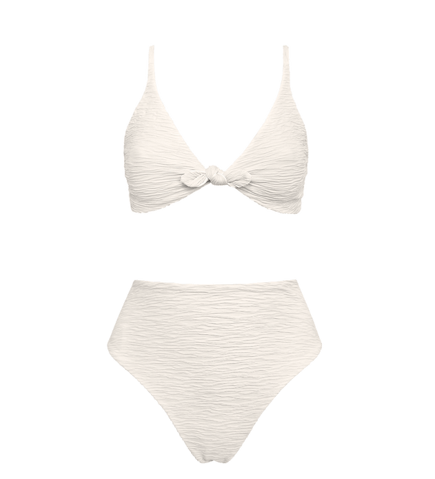 Jacquard Leona + Skyline High Bikini Set Cream