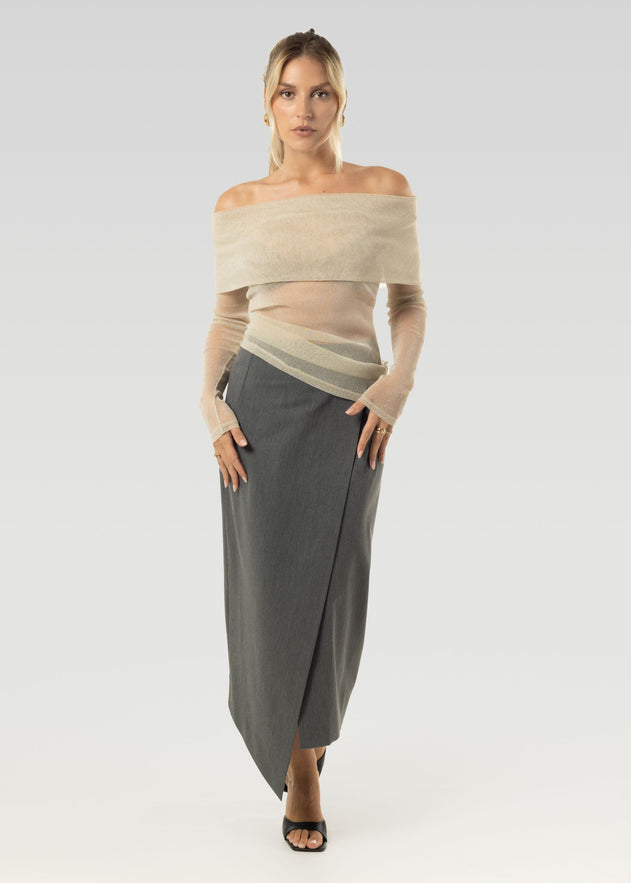 Bardot Kimaltava Paita Kultaisen Beige