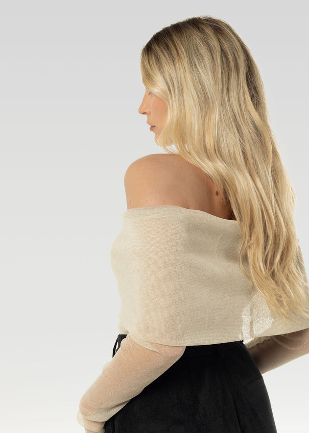 Bardot Kimaltava Paita Kultaisen Beige