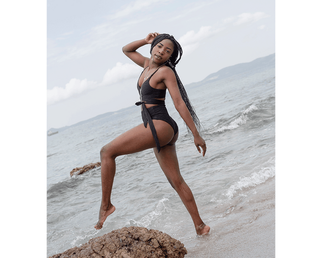 Jacquard Core High Bikini Bottom
