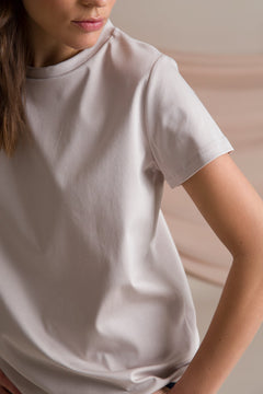 Katrina Luomupuuvillainen T-paita Helmenharmaa