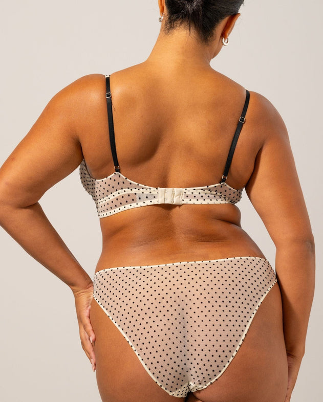 Mesh Plunge Bralette Polka Dots
