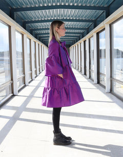 Lush Dress With Bow Collar Purple