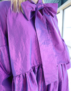 Lush Dress With Bow Collar Purple