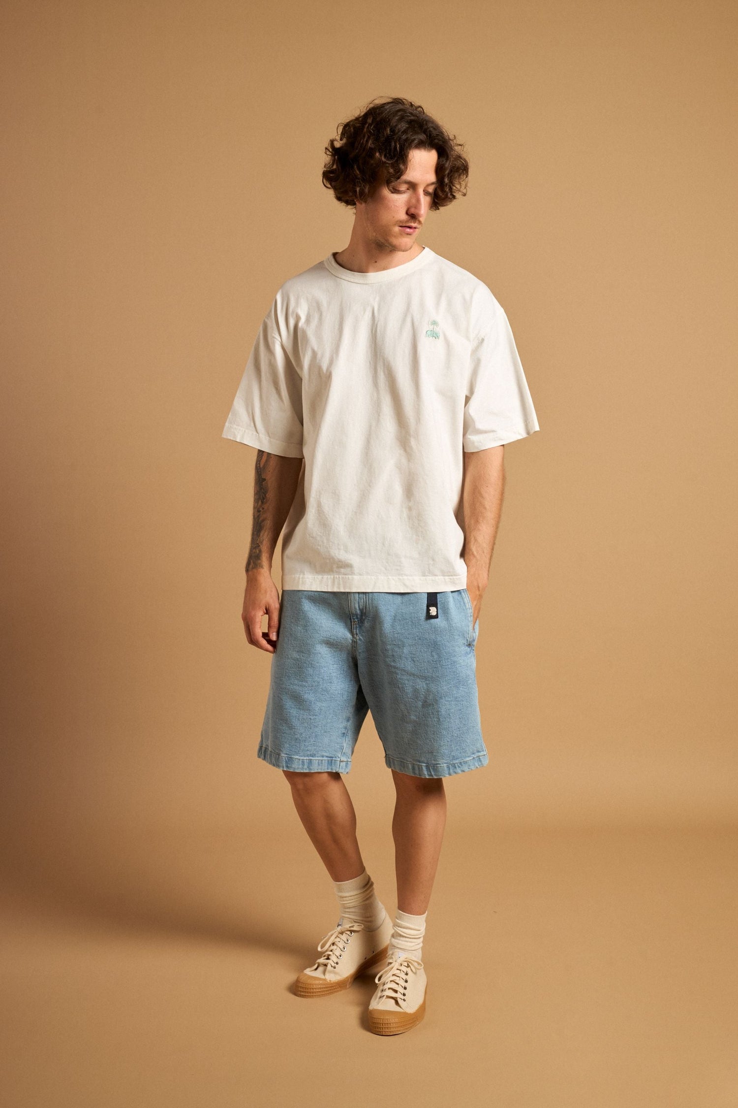 Men's Trendsplant x Antonyo Marest Keychain Oversized Heavy T-Shirt Foam White