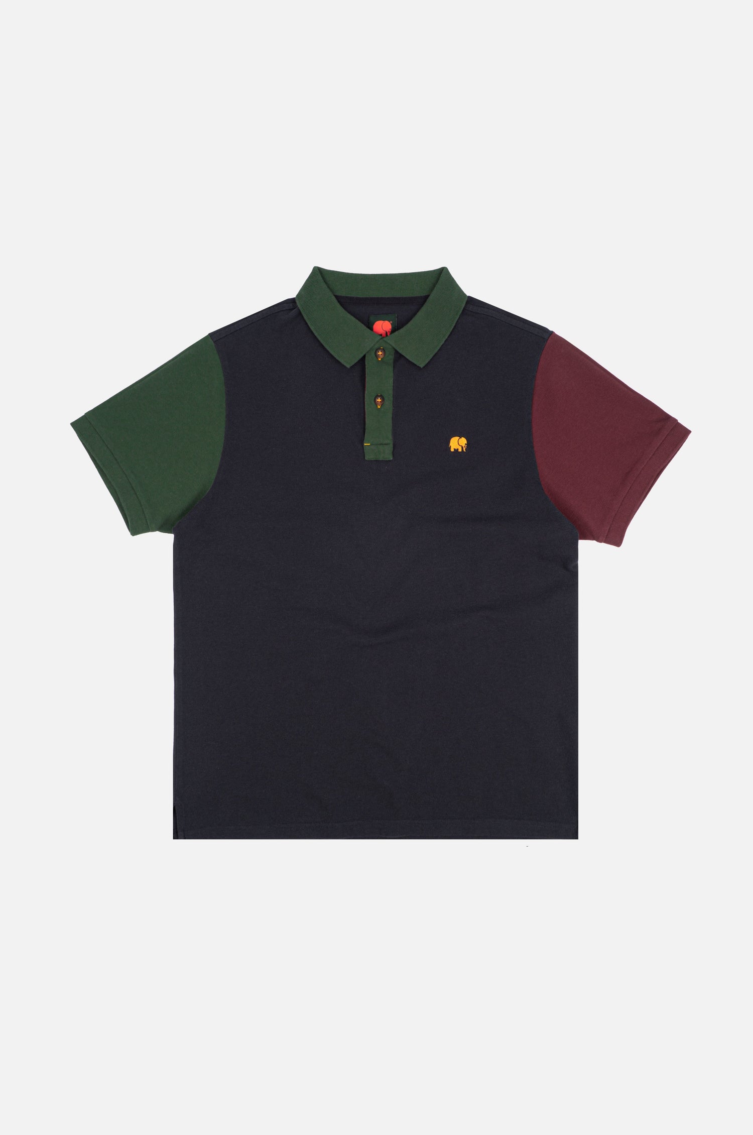 Organic Color Block Polo Shirt Trendsplant Blue