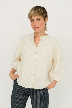 Dewdrop Blouse Neutral Stripes