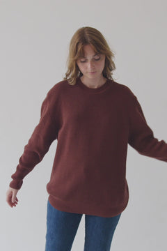 Tam Unisex Organic Cotton Sweater Garnet Rosella