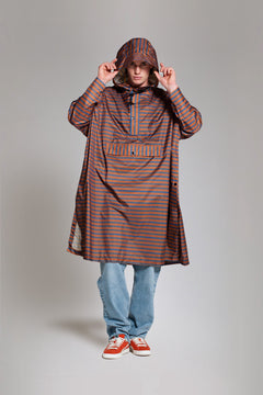 Breton Blue Rain Poncho Brown