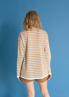 Tanto Unisex Linen Long-Sleeve Top Sand Striped