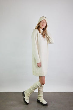 Merino Wool Dress With Raglan Sleeves And Roll Neck