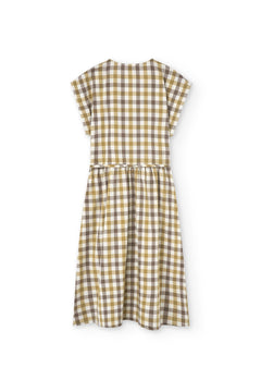 Hira Wrap Midi Dress Vichy