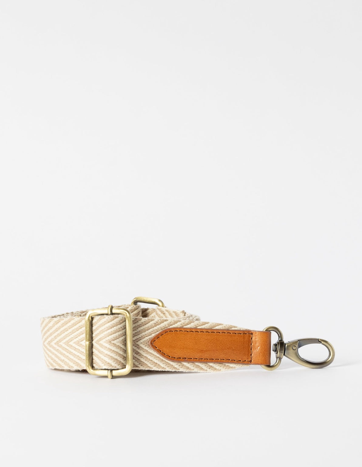 Herringbone Laukunhihna Hiekka & Cognac