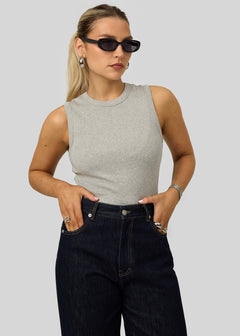 Kurt High-Neck Tank Top Grey