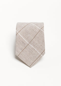 The 100% Linen Tie  Beige