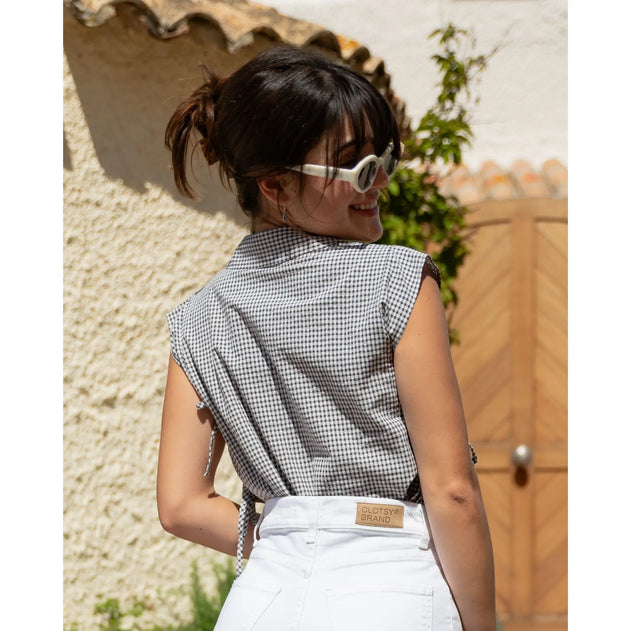 Sabia Top Black Gingham