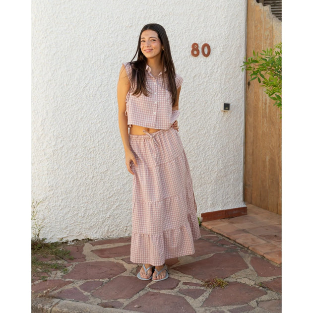 Breeze Skirt Pink Gingham