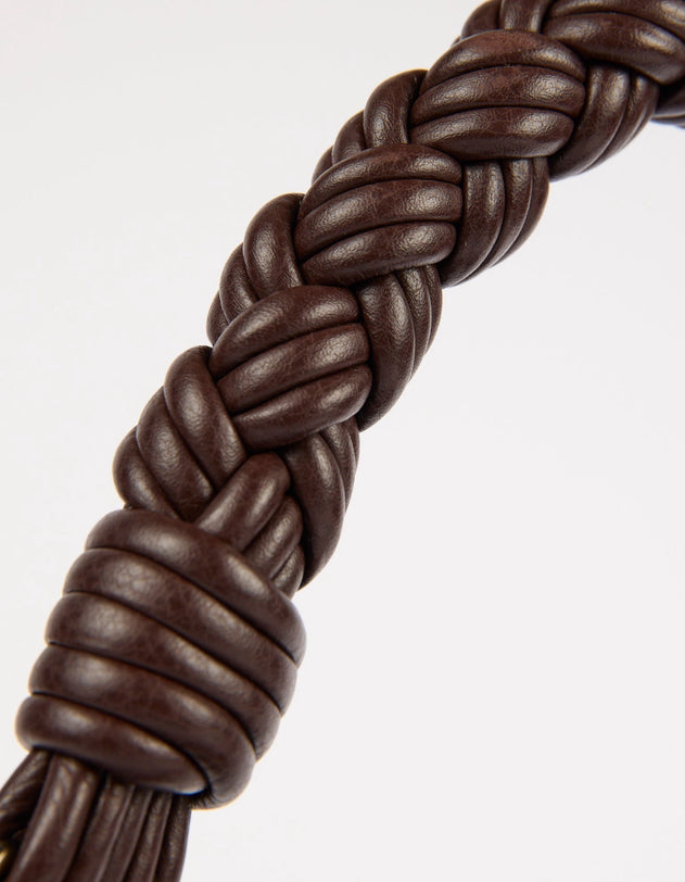 Leo Twisted Handle Laukku Suklaanruskea