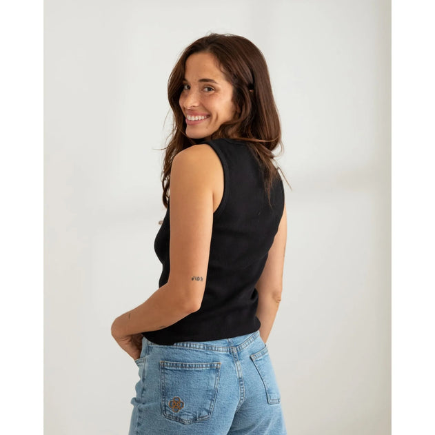 Ribbed Tank Top Black