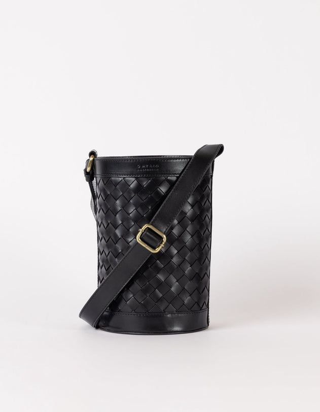 Zola Woven Leather Laukku Musta