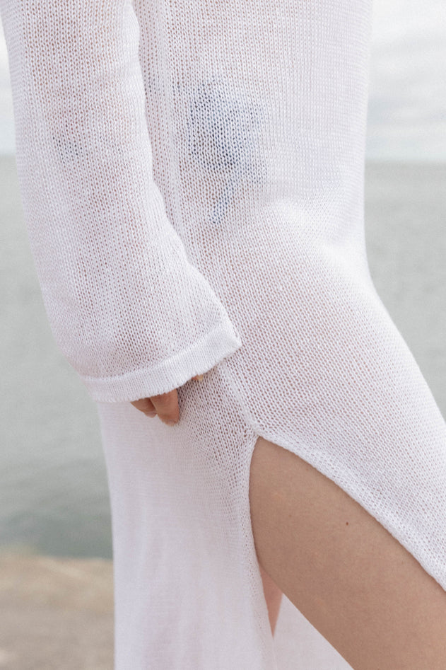 Mare Linen Long Dress White