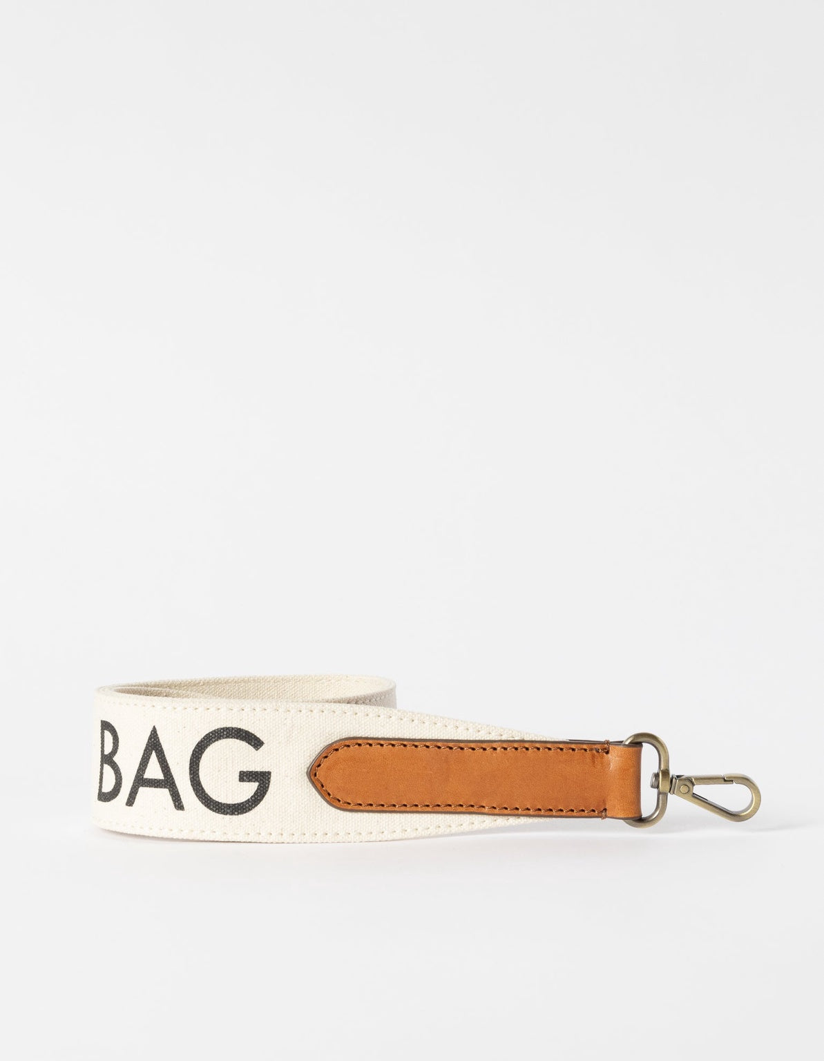 Shoulder Canvas Logo Laukunhihna Valkoinen & Cognac