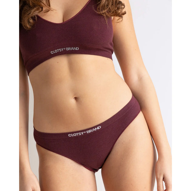 Clotsy Brand Bralette Burgundy
