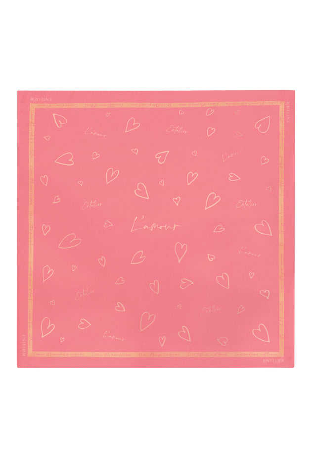 L'amour Silk Scarf Pink