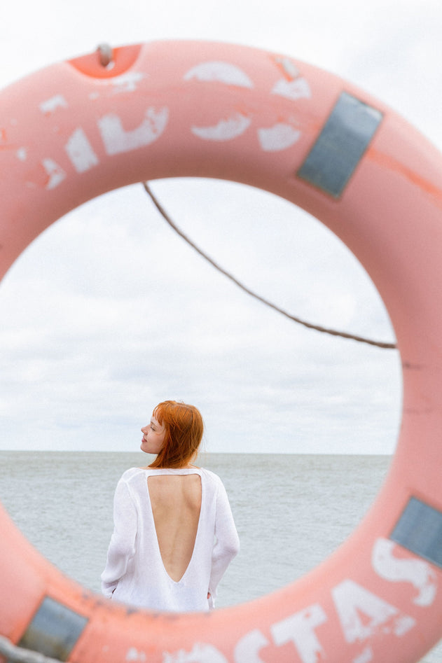 Mare Linen Long Dress White