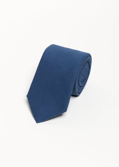 The 100% Linen Tie Ocean Blue