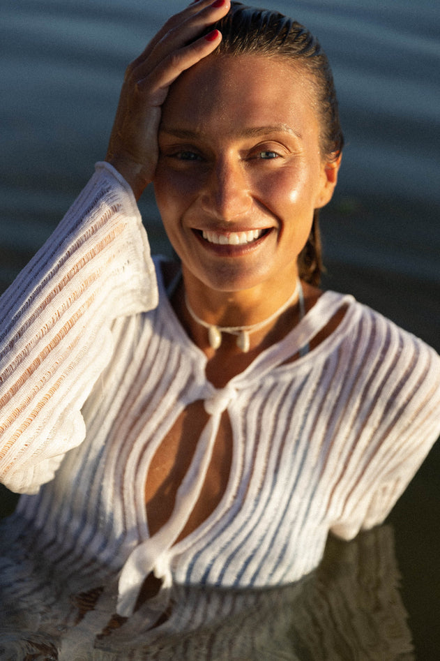 Sole Linen Cardigan White