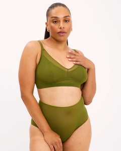 Mesh Highwaist Briefs Olive