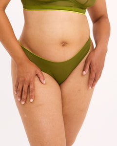 Mesh Bikini Briefs Olive