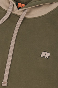 Color Block Hoodie Gothic Olive