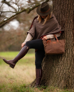 Waxed Cotton Tote Brown