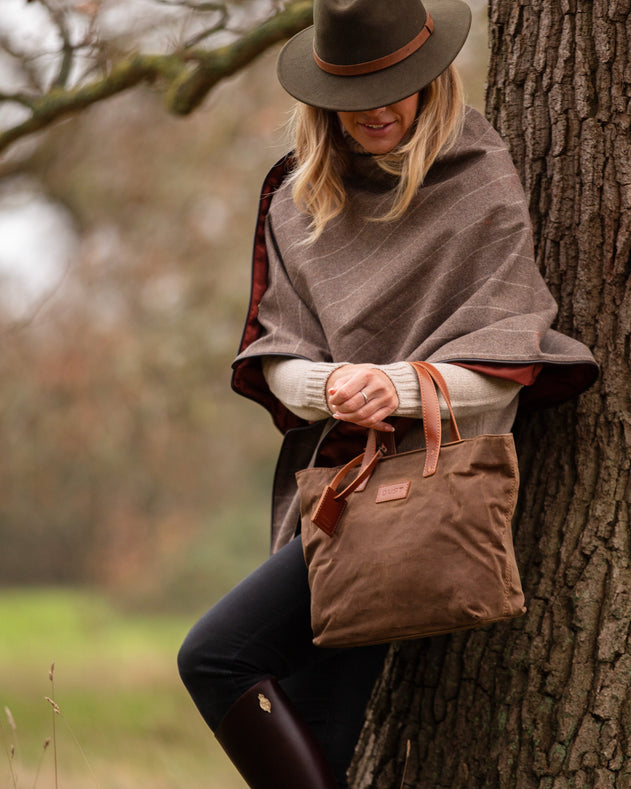 Waxed Cotton Tote Brown