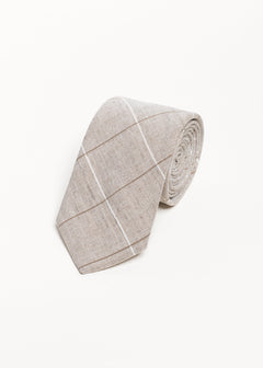 The 100% Linen Tie  Beige