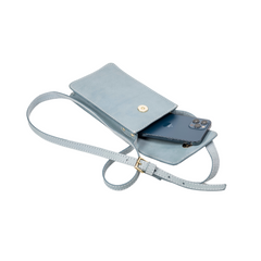 Leather Phone Holder Silicon Valley Collection Light Blue