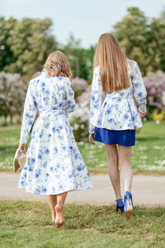 Fit and Flare Raincoat with A-Line Hem Floral White