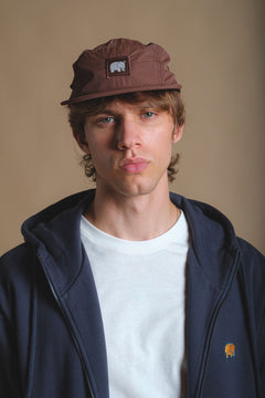 Water Repellent Nylon 5 Panel Cap Espresso