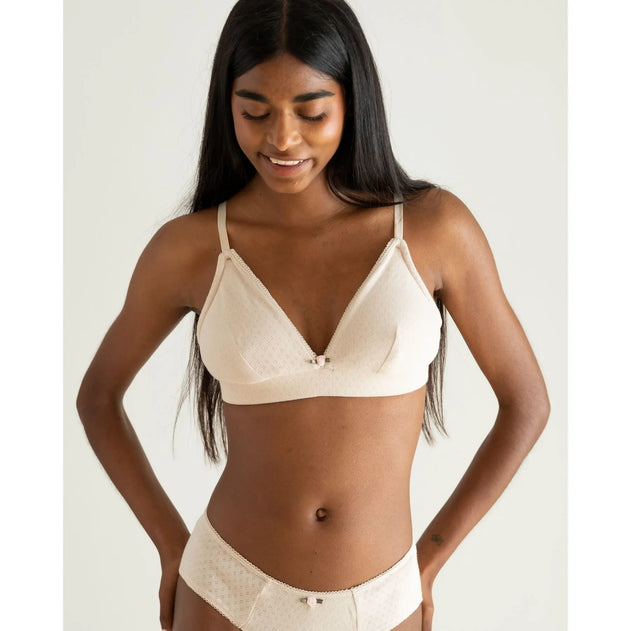 Clotsy Brand Organic Cotton Bra Sand