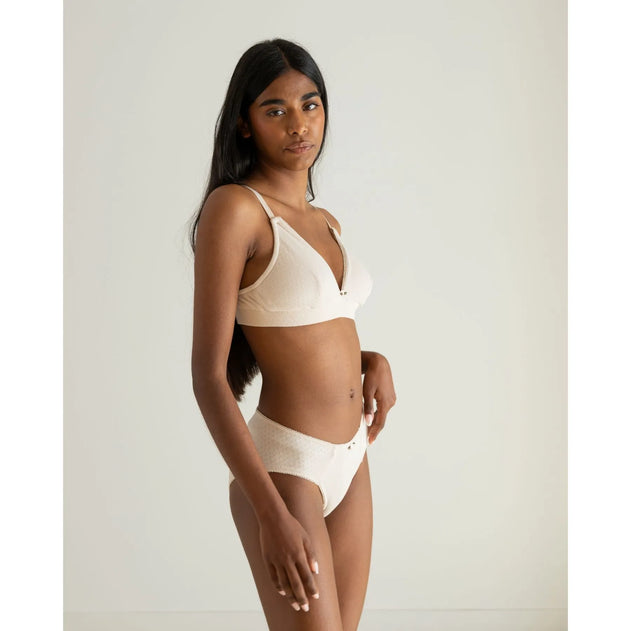 Clotsy Brand Organic Cotton Bra Sand