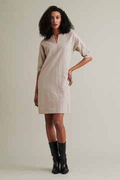 Edith Linen Dress Beige