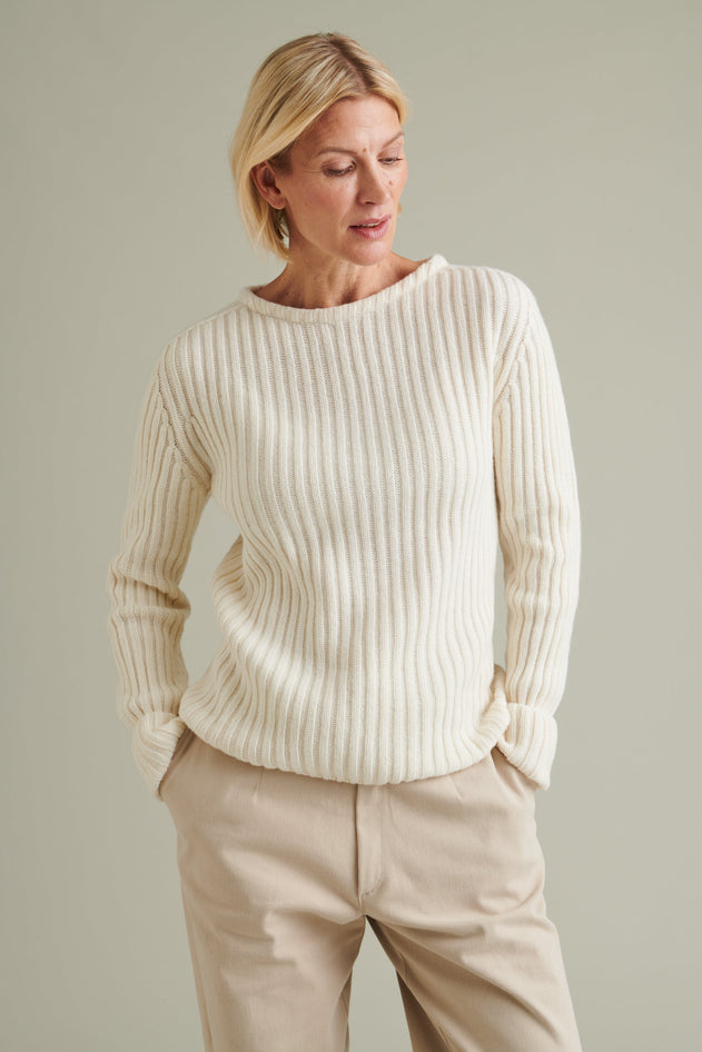 Nötö Merino Wool Sweater White